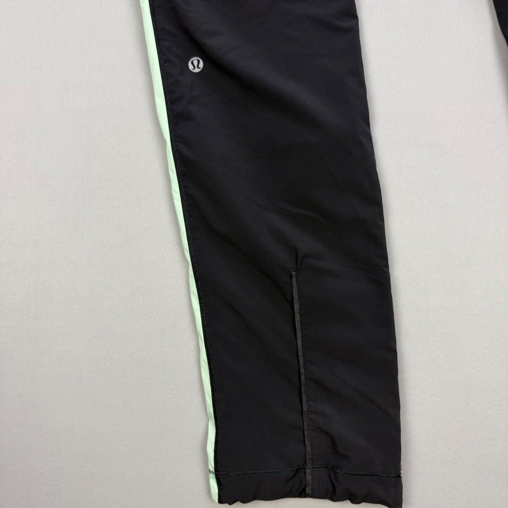 Lululemon Athletica Run Bandit Track Pants Black Mini Hyper Stripe Fresh Teal - Picture 8 of 16